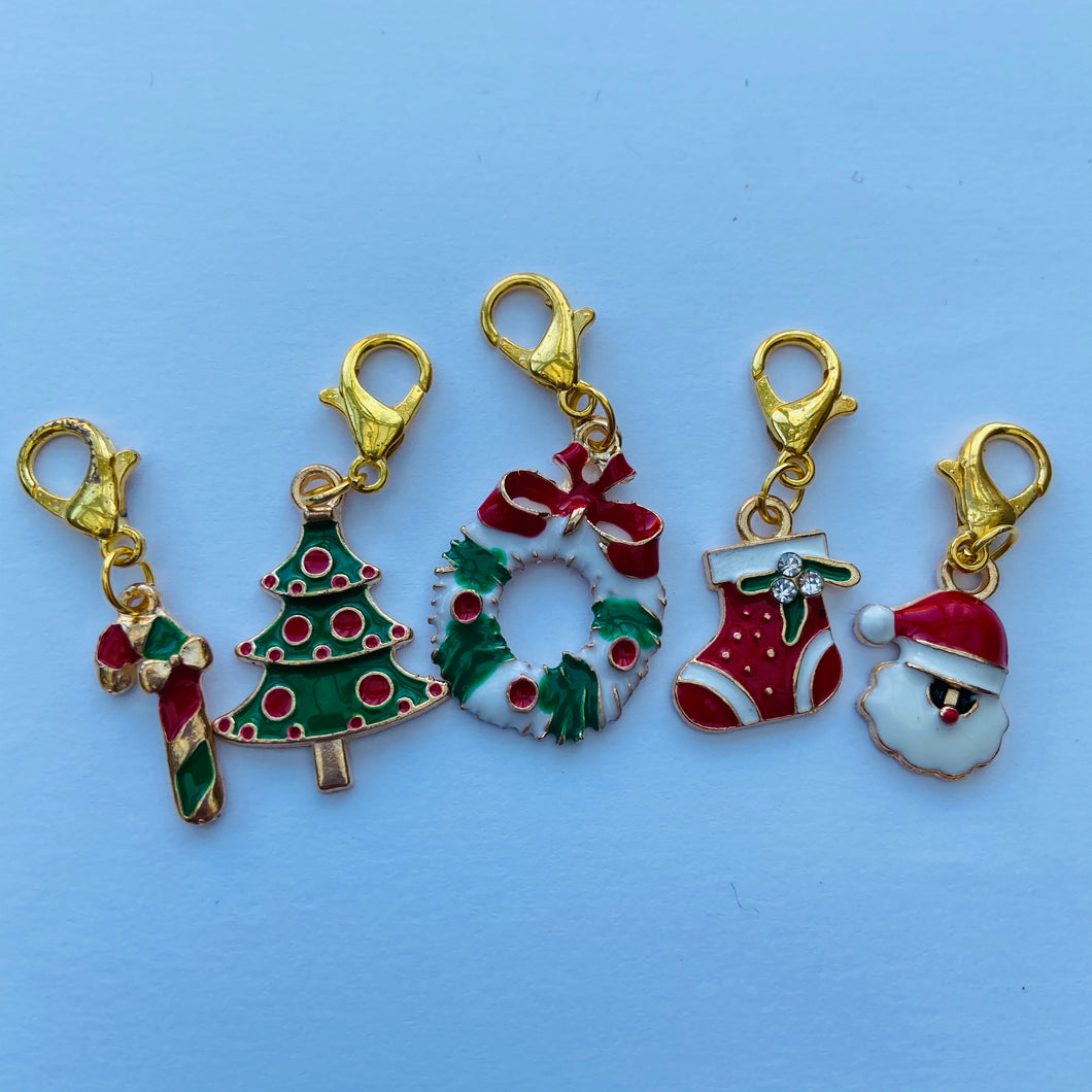 Christmas Stitch Markers - Set of Five
